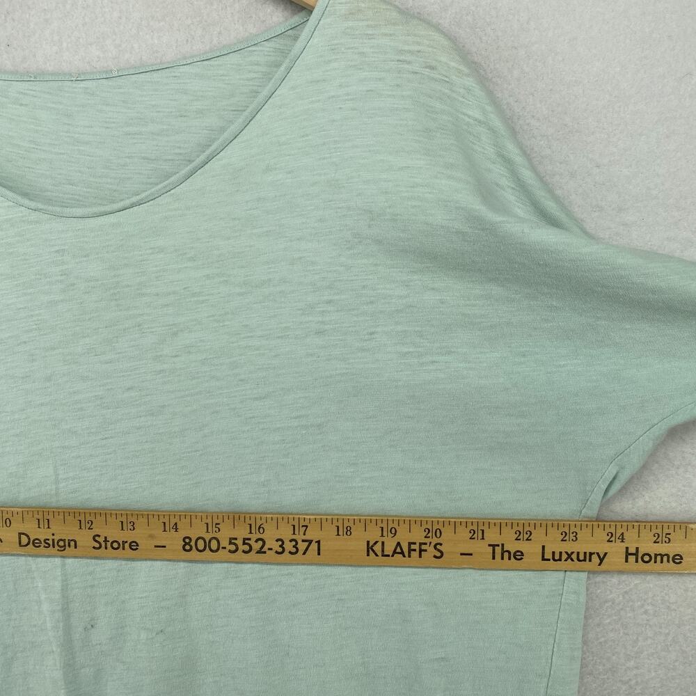 EILEEN FISHER Top M Slub Organic Cotton Jersey Scoop Neck Dolman Sleeve Green - Picture 8 of 11